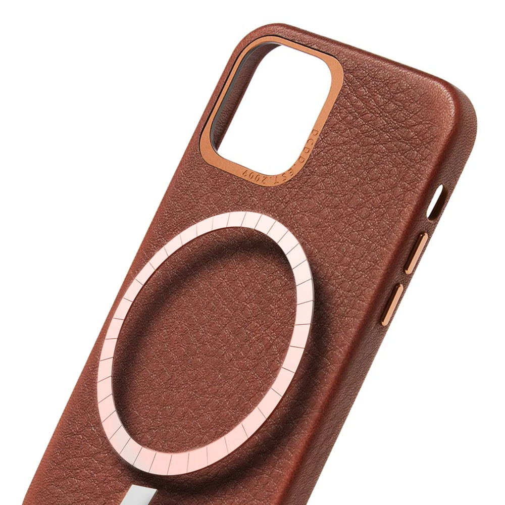 Чехол Decoded Leather Backcover - MagSafe для iPhone 12/12 Pro, кожа, коричневый